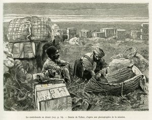 Przemyt wykopalisk archeologicznych na pustyni perskiej. Grawer autorstwa Tofaniego, aby zilustrować historię A Suse autorstwa Oswaldo Tofani
