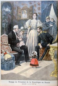 Car Rosji Mikołaj II i Feliks Faure, Prezydent Republiki Francuskiej, 1897 autorstwa Oswaldo Tofani