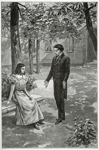 Victor Hugo wyznający miłość Adele Foucher, XIX w. (rycina bw)