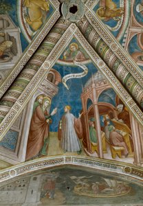 Św. Augustyn zostaje wysłany przez matkę Monique na studia do Thagaste (Fresco