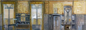 Projekt do studiów Wielkiego Księcia Ernsta Ludwiga von Hessen-Darmstadt (1868-1937), zaprojektowany przez Otto Eckmanna (1865-1902). 19 wiek