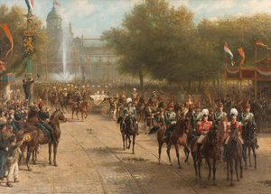 Frederiksplein, Amsterdam, podczas wjazdu królowej Wilhelminy, 5 września 1898 r.