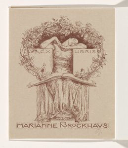 Ekslibris Marianne Brockhaus autorstwa Otto Greiner (signed by artist)