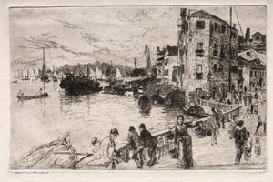 Akwaforty Wenecji: Castello Quarters, Riva, XIX wiek.