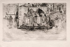 Akwaforty Wenecji: Pozzo San Vio, 1882. autorstwa Otto H. Bacher