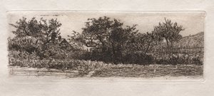 Dachy i drzewa, 1879. autorstwa Otto H. Bacher