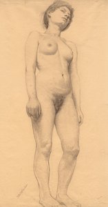Stojący akt kobiecy, prawdopodobnie 1878-79.