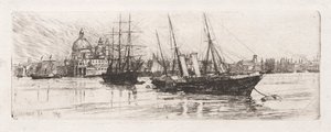 Dwie łodzie, Wenecja, 1880. autorstwa Otto H. Bacher