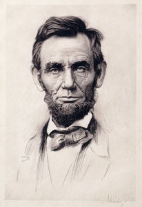 Portret Lincolna (rycina) autorstwa Otto Henry Schneider