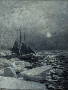 Fram w Oceanie Arktycznym (olej na płótnie) autorstwa Otto Ludvig Sinding