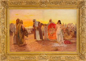 Le marche aux esclaves - Targ niewolników - Obraz Otto Pilny (1866-1936), olej na płótnie (82x120 cm) - kolekcja prywatna