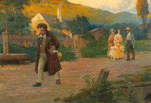 Samotny Mistrz Beethoven na spacerze pod Wiedniem, 1908.