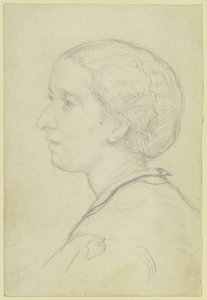 Portret Luise Steuerwaldt, przyszłej żony artysty, z profilu w lewo autorstwa Otto Scholderer