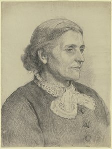 Portret starszej pani zwróconej w prawo autorstwa Otto Scholderer