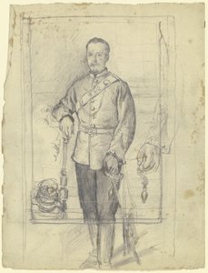 Portret mężczyzny w mundurze autorstwa Otto Scholderer