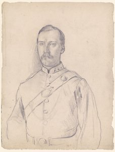 Portret mężczyzny w mundurze, półpostać autorstwa Otto Scholderer