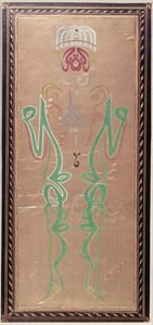 Kaligrafia arabska z imionami Mahometa, jego zięcia, Ali i Ali, dwóch synów Hassana i Husajna (kolorowy tusz na papierze) autorstwa Ottoman School