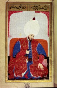 Soliman (Suleyman) I Wspaniały (1494-1566), Sułtan Osmański Miniatura z rękopisu „” Fizjonomia ludzka (O osobistych aranżacjach Osmanów) Seyyida Lokmana Husseina. (Pani ty6087 folio 27b) autorstwa Ottoman School