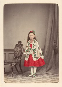 Album rodzinny Follett dzieci w kostiumach na bal przebierańców, ca. 1880. autorstwa Owen Angel