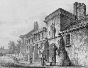 College Gate and Wardens Lodge Winchester, ok. 1830 r