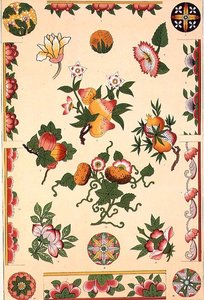 Chiński ornament z Ch XIV, tabliczka LXII „Gramatyka ornamentu” autorstwa Owen Jones