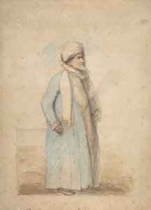 Brodaty mężczyzna w stroju orientalnym, ca. 1780.