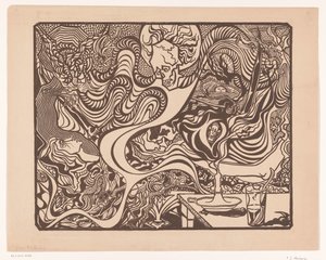 Bez tytułu (Symboliczna scena halucynacyjna) autorstwa P.C. Hamburg (possibly)