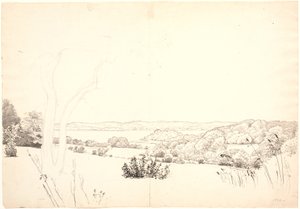 Krajobraz z widokiem na jezioro Skarrit. autorstwa P.C. Skovgaard