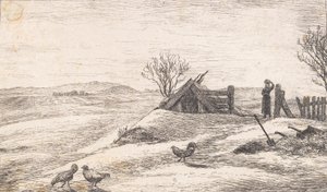 Zimowy krajobraz w pobliżu Vejby autorstwa P.C. Skovgaard