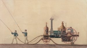 Pierwszy parowy wóz strażacki używany w Stanach Zjednoczonych w 1841 r., 1865 r autorstwa P.R. Hodge