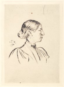 Portret Anny Ancher, profil autorstwa Peder Severin Krøyer