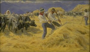 Młócenie w Abruzzi. Miasto Antino autorstwa Peder Severin Krøyer