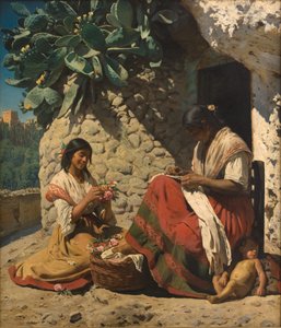 Dwie Cyganki przed domem. Hiszpania autorstwa Peder Severin Krøyer