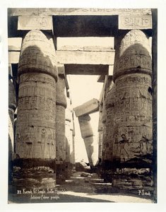 Sala hipostylowa, świątynia Amona-Re, Karnak, Egipt, 1878 autorstwa P Sebah