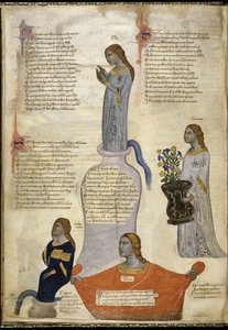 Cztery muzy z Regia Carmina autorstwa Convenevole da Prato