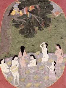 کرشنا د غواګانو د نجونو جامو سره، ټیري-ګرهوال، c.1820-30