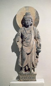 Stojący Bodhisattwa Maitreja, III wiek (łupka)
