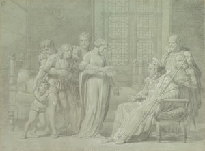 Król Francji Karol VIII z umierającym Gian Galeazzo Sforza w Pawii, 1775-1860. autorstwa Palagi Filippo Pelagio