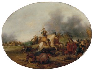 Potyczka kawalerii z upadłym koniem, 1637