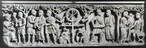 Sarkofag chrześcijański, przedstawiający sceny z życia Chrystusa (marmur) autorstwa Paleo Christian