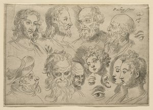 Szkicownik z dziesięcioma głowami, 1636 autorstwa Palma Il Giovane