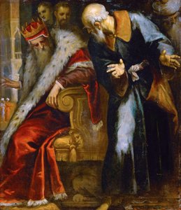 Prorok Nathan gani króla Dawida przez Palma il Giovane, Jacopo, Młodszy
