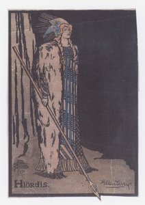 Ellen Terry z Hiordis w filmie Ibsena Wikingowie autorstwa Pamela Colman Smith