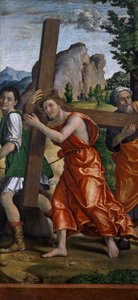 Droga na Kalwarię, fragment z Poliptyku Pasji Paolo Cavazzoli (1486-1522)