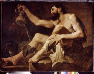 Łazarz jako nieszczęsny żebrak. (Łazarz jako biedny żebrak). Obraz Paolo Pagani (1660-1716), olej na płótnie