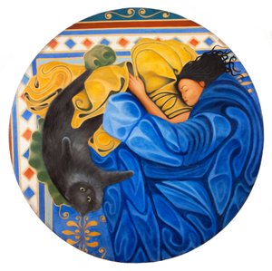 Barbara i Camilla, 2016 (olej na płycie drewnianej)