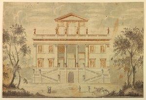 Rysunek, elewacja willi, 1750-70 autorstwa Paolo Posi
