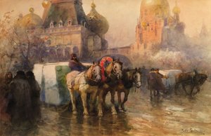 Transport lodu w Moskwie.