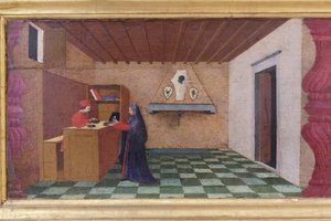 Predella profanacji hostii, szczegóły autorstwa Paolo Uccello