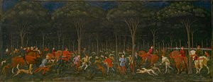 Polowanie w lesie, ok. 1465-70